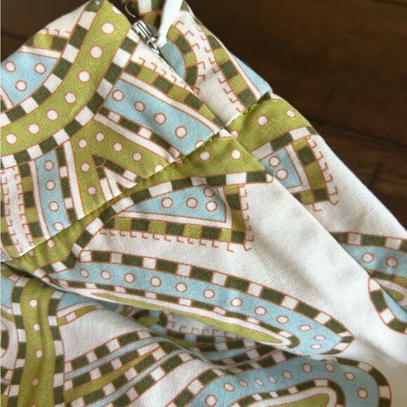 J. Crew Cream Green Paisley Cotton Mini Skirt Size 2 - Picture 8 of 9
